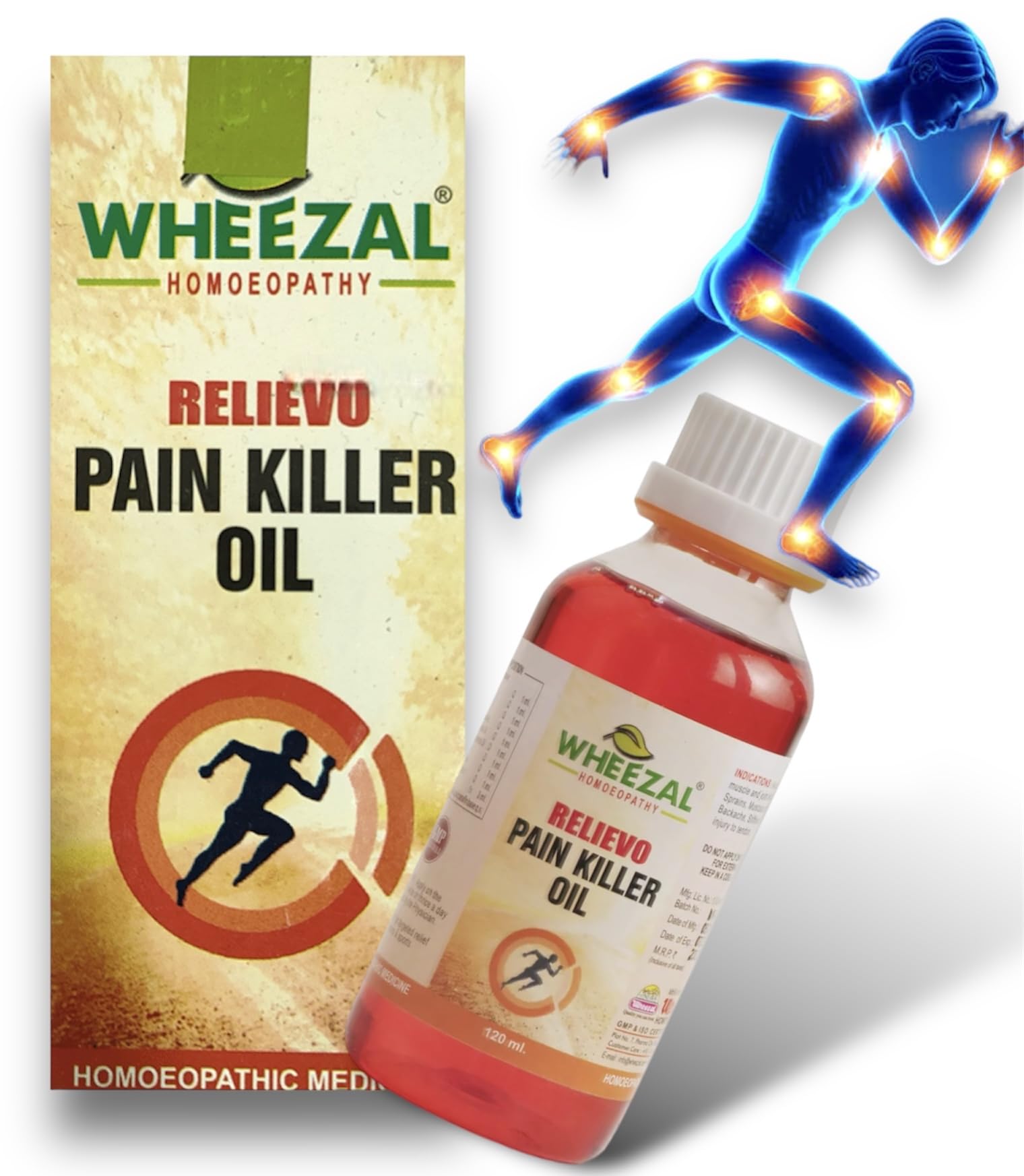 Wheezal Relievo Pain Killer Oil 60 ml (Pack of 2 Bottles) (B0CHFGYFMY) Amazon Price History, Amazon Price Tracker