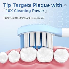 Replacement Toothbrush Heads for Philips Sonicare Electric Toothbrush, 2-in-1 Tongue Cleaner, 10 Pack, Ice Blue,Suitable for Philips Sonicare Heads, C2, C1, C3, W1, W2, W3, G1, G2, G3