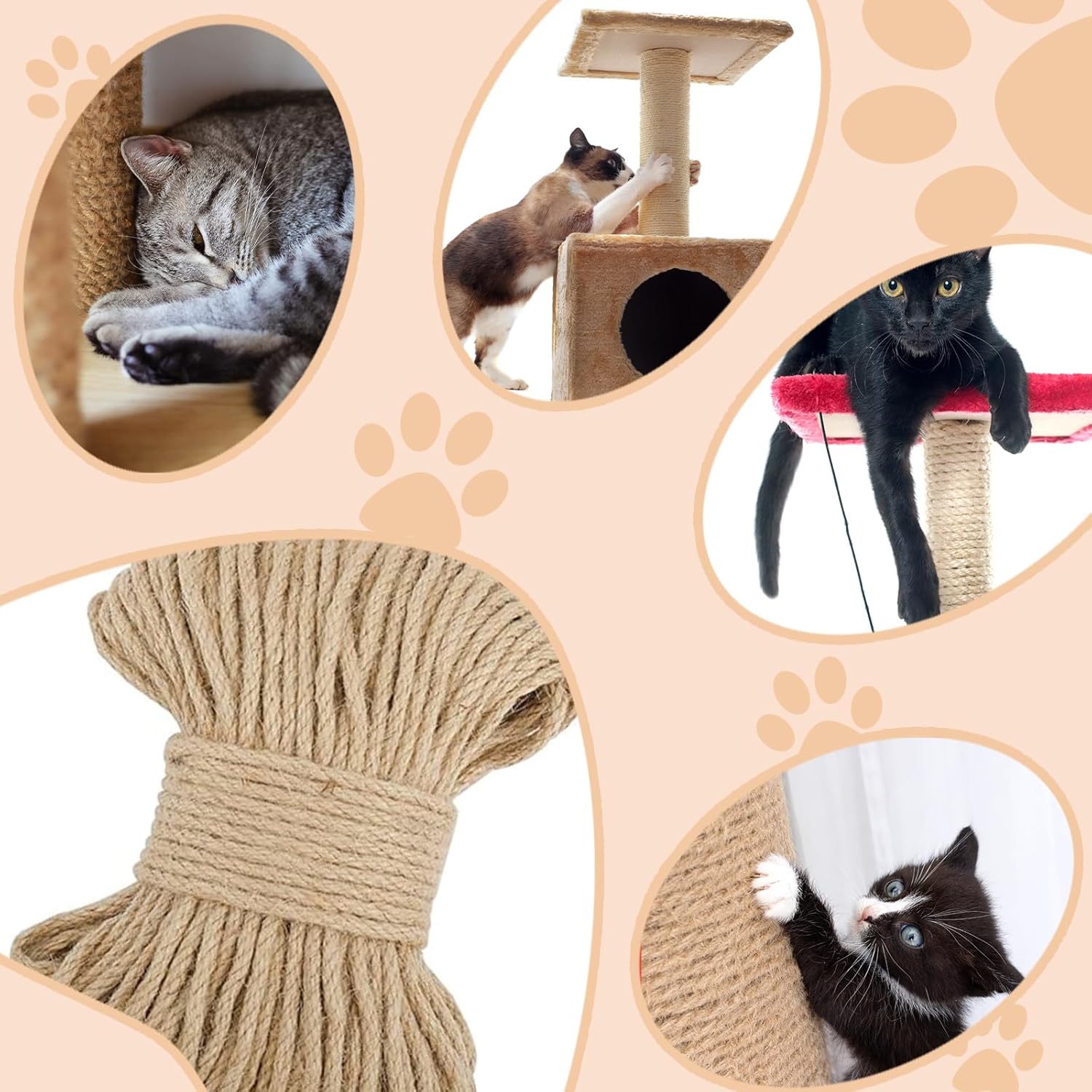 Szizál kötél kaparófa felújításhoz