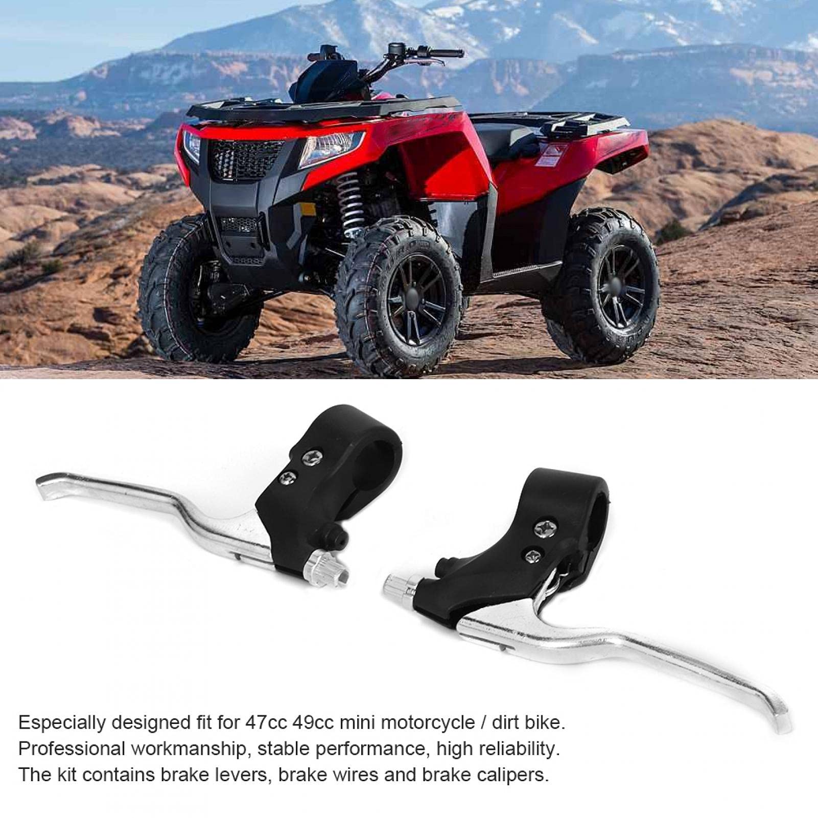 Leve freno, manopole acceleratore Kit leve freno con interruttore On/Off per mini moto da cross 47cc 49cc