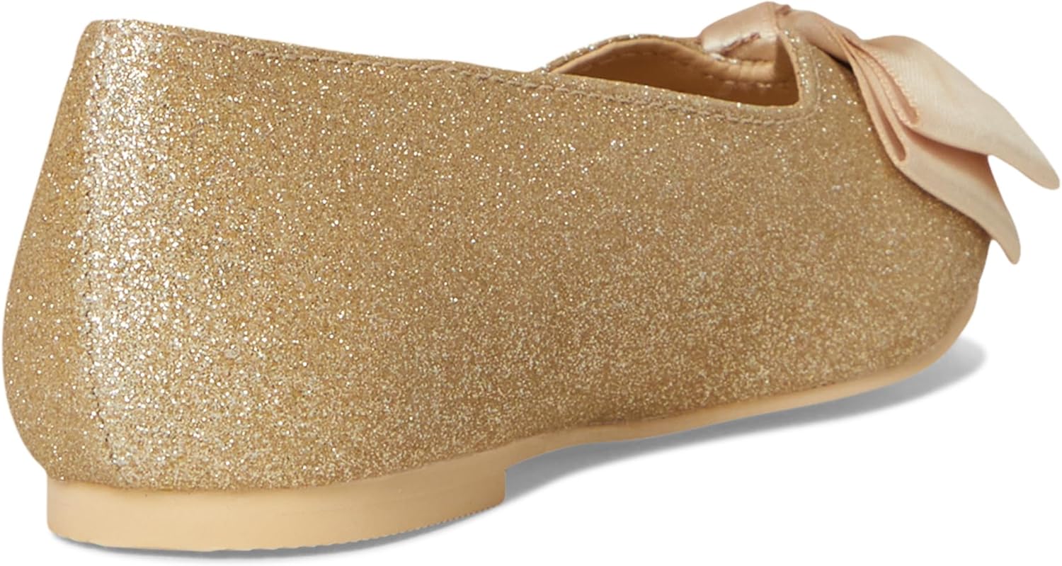 Janie and Jack Baby-Girl's Gold Bow Flats (Toddler/Little Big Kid) Ballet