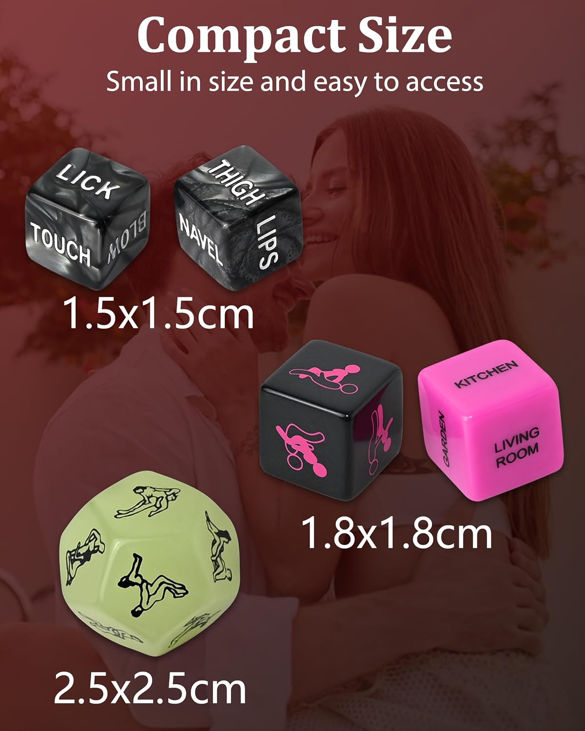 Sex Dice for Couples Sex Games Position Dice Set, Adult Couples Sex Toy Bedroom Kinky Sexy Thing Erotic Dice, Sex Fun Rolling Dices Set Gift for Valentine Birthday Kitchen (Green Black Pink)