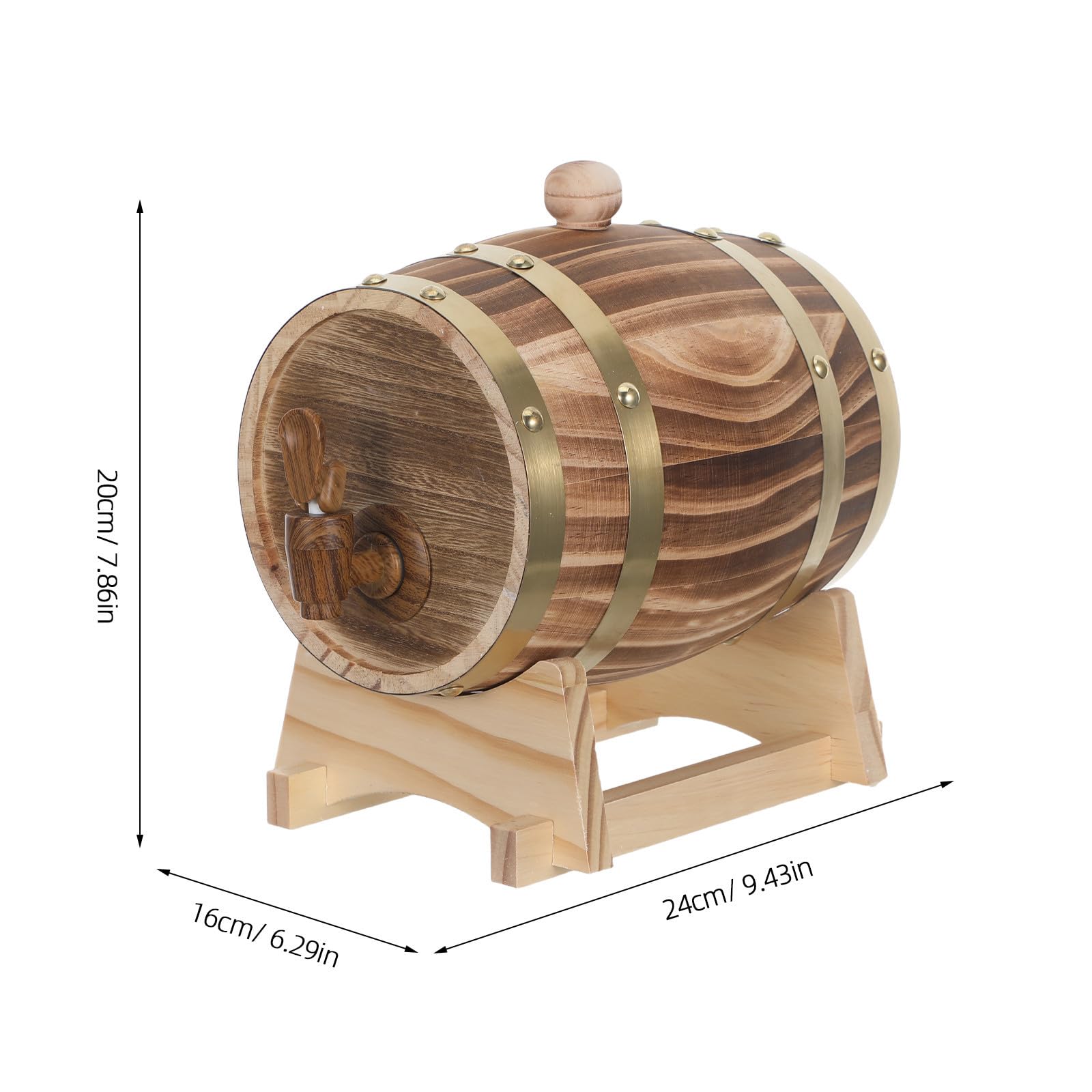 Barril de Roble de 1,5 L con Soporte y Grifo para Bebidas