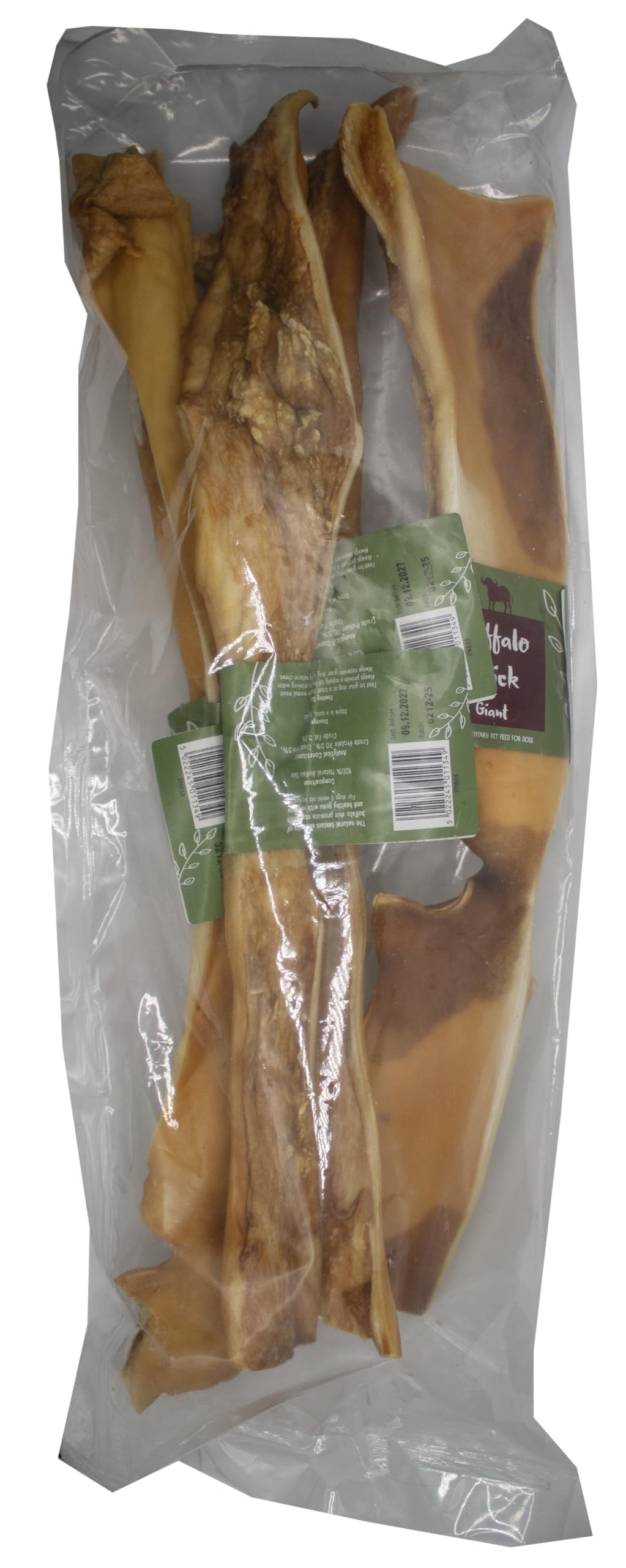 Pure & Natural Buffalo Stick - Giant 50cm - 5 Pack - 100% Natural Dog Chew - Air Dried & Grain Free