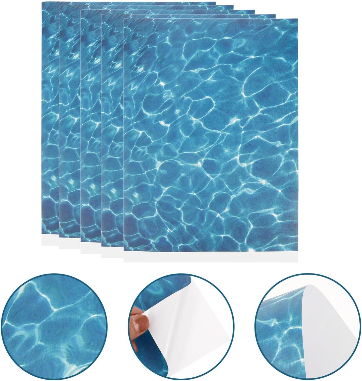 STOBOK 5 Sheets Coated Paper Water Wave Stickers Wave Water Leaf Artificial Water Effect Sheet Miniature Lake River Stream Diorama Scene Landscape Decoration Blue