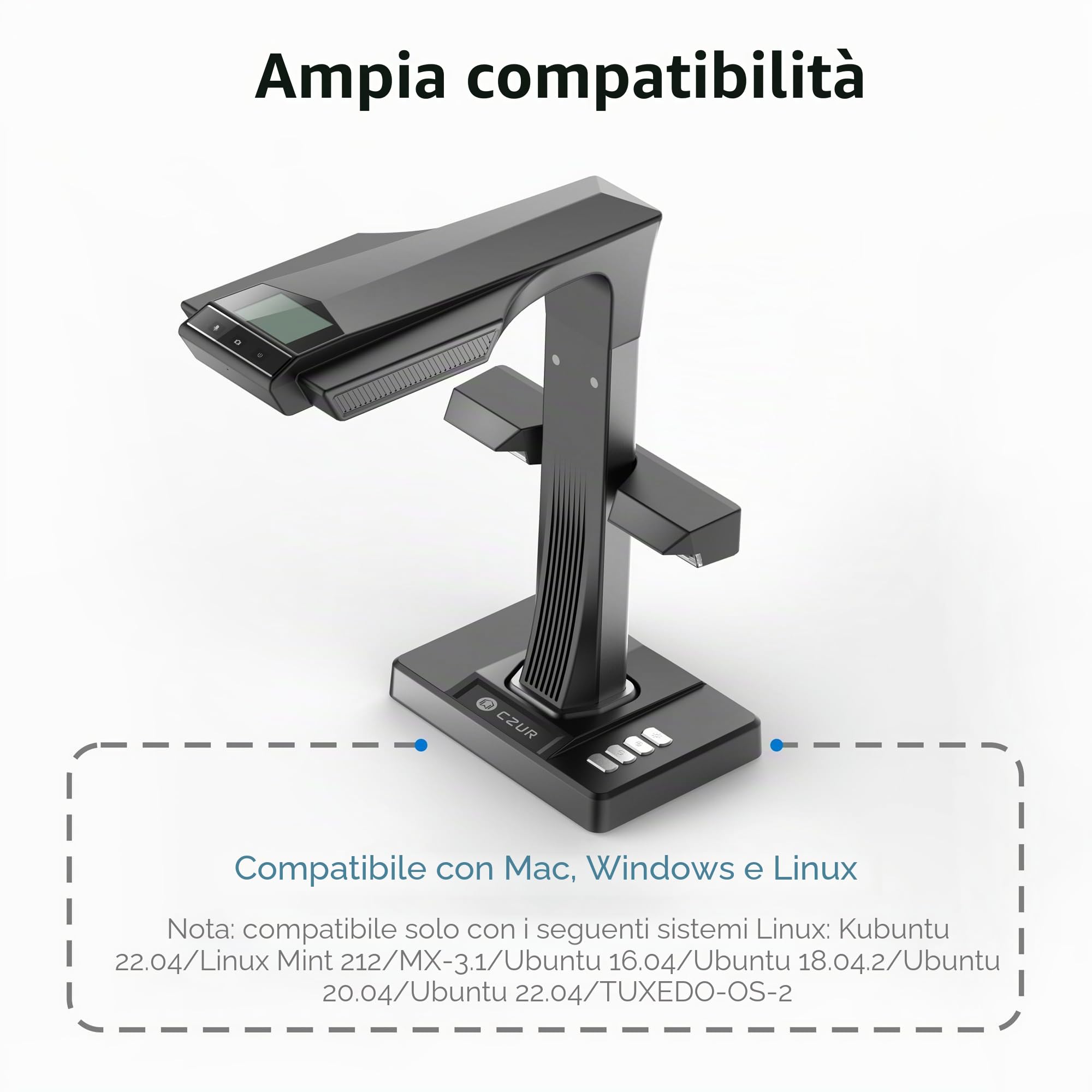 CZUR ET24 PLUS Scanner professionale per libri e documenti A3, OCR di oltre 180 lingue, supporto HDMI, per Windows/MacOS/Linux