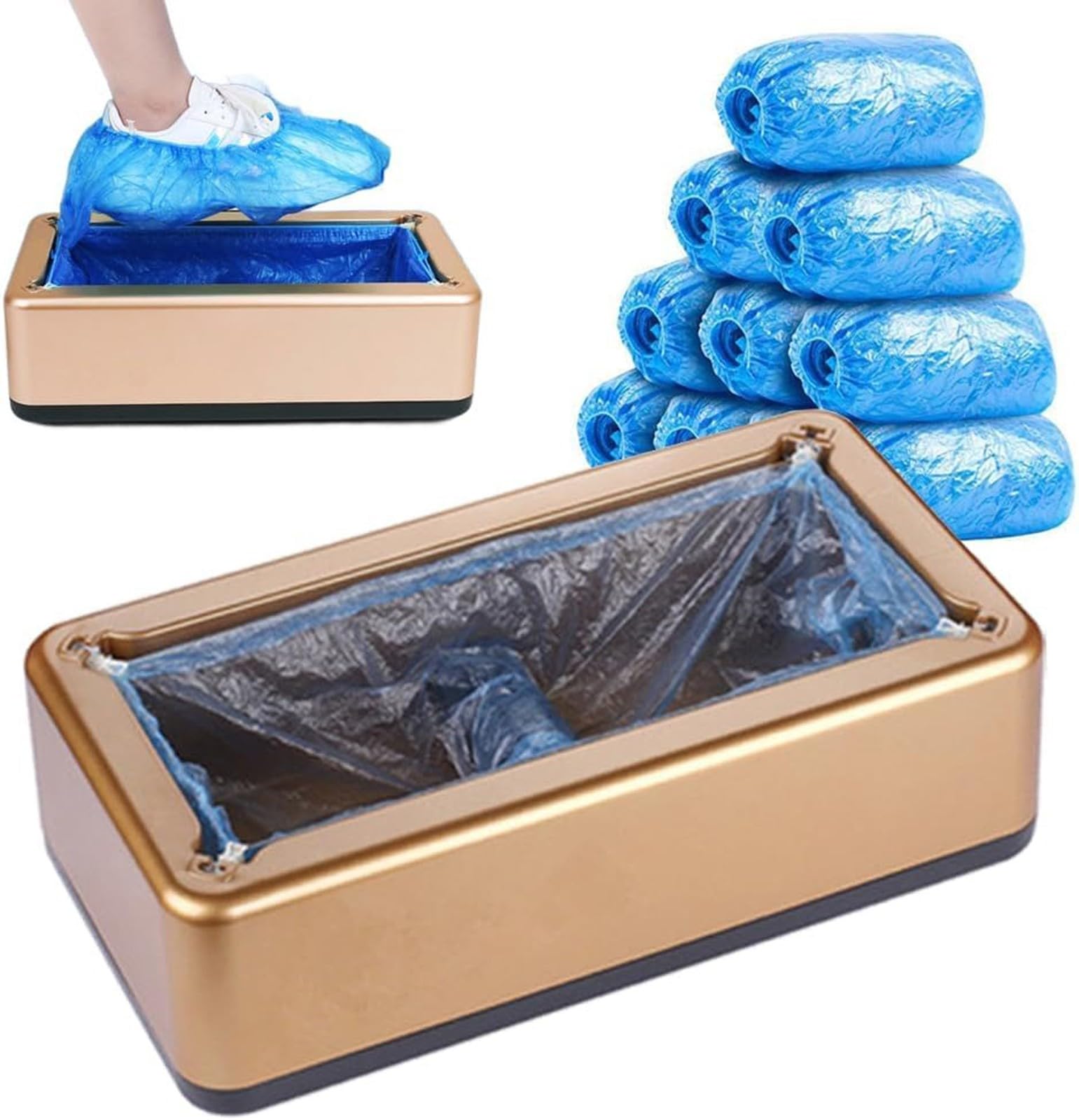 Machine à Couvre-Chaussures, Distributeur Automatique Couvre-Chaussures avec 100 Couvre-Chaussures Jetables, Machine à Couvre-Chaussures en Plastique pour Maison, Bureau(A)