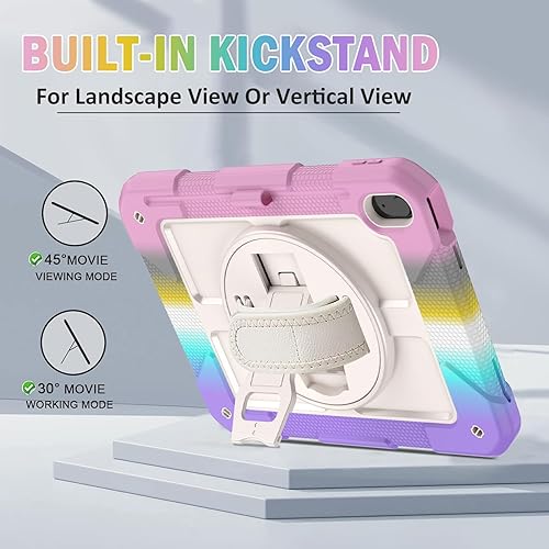 Miniatura 7 de BMOUO Funda para iPad (A16) 11 generación de 11 pulgadas 2025iPad 10 generación de 10.9 pulgadas 2022, soporte giratorio 360 y soporte para lápices