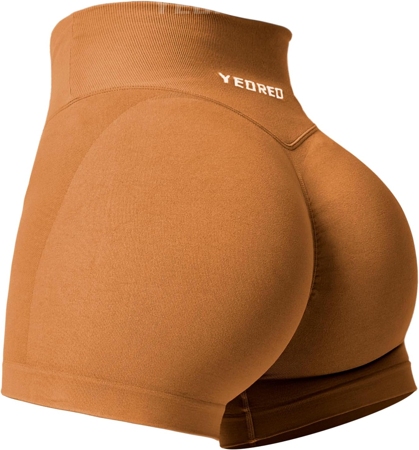 YEOREO Scrunch Butt Workout Shorts Women 3.5" Seamless V Cross Waist Sport Gym Amplify Shorts - Image 5
