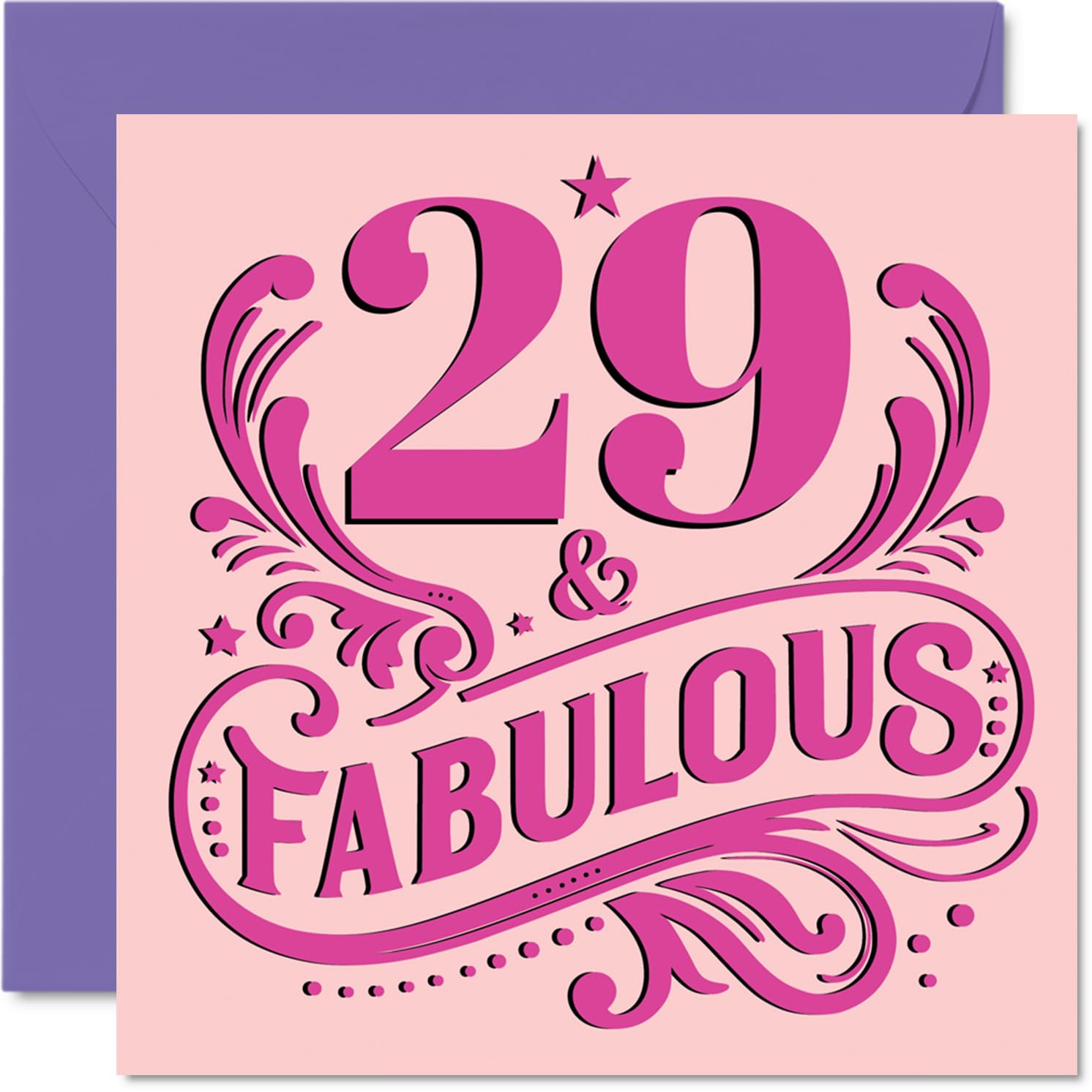 29th Birthday Cards for Women - Fabulous - Happy Birthday Card for 29 Year Old Woman Daughter Friend Neighbour Sister, 145mm Bday Greeting Cards