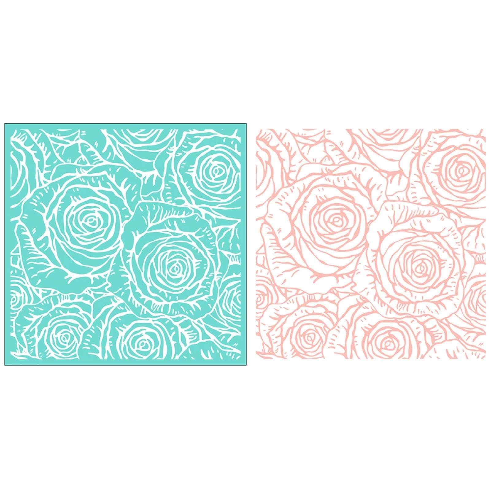 MANGOUSONG Screen Printing Kit,25.3x25.3cm Flower Silk Screen Stencils Reusable Silkscreen Print Kit for Printing Handbag Decoration Template ?Seal Tool