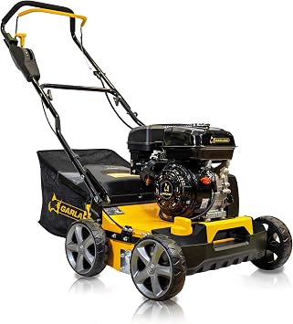 Artificial Turf Sweeper by Roll & Comb, Gas Powered Lawn Rake for Artificial Grass, Heavy-Duty Turf Brush Machine, 45L Collector, 212cc Engine, Model 602QGUS-V25, 84.6lb | Cordless gas-powered model with 212cc engine and 45L collector. Outdoor use only.