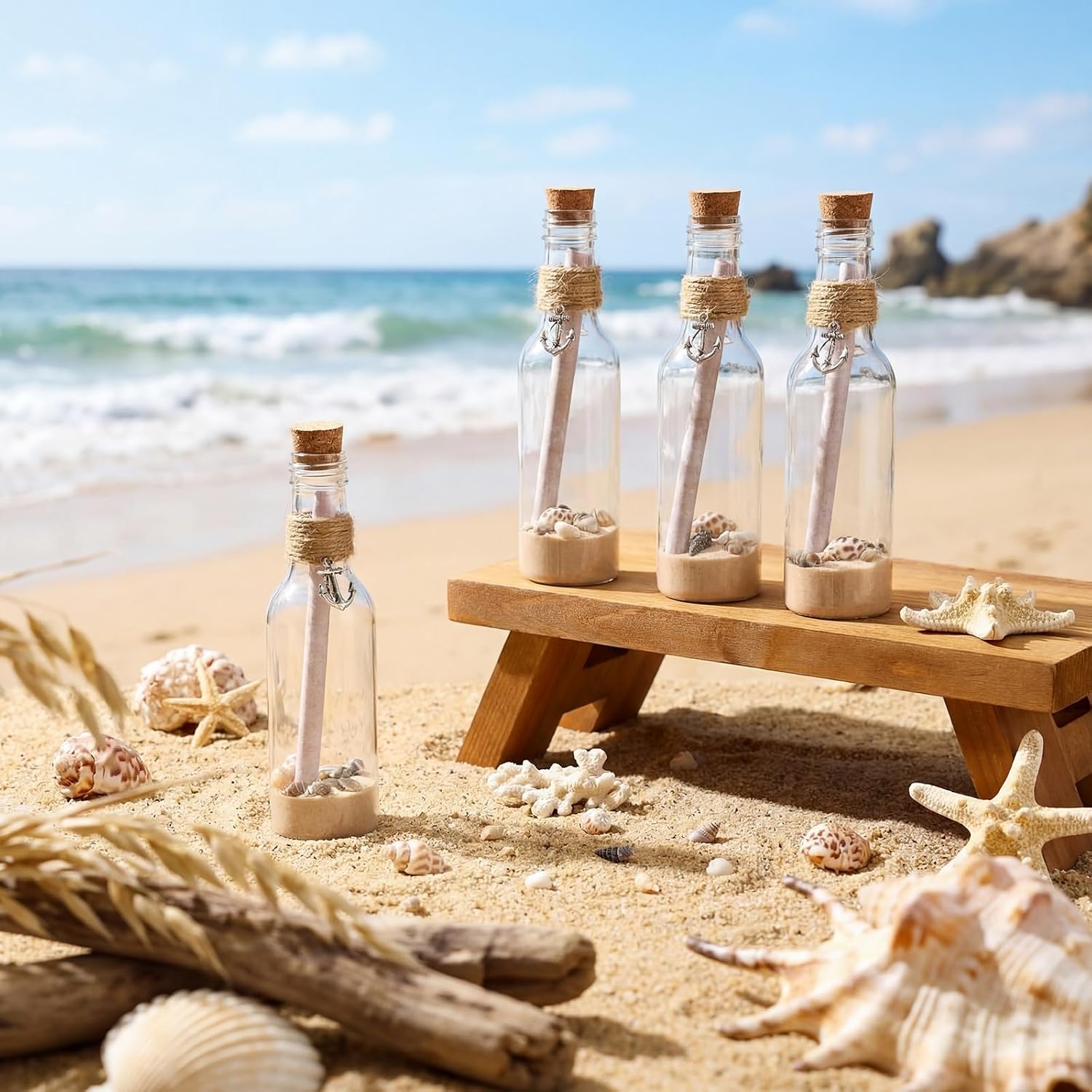 30 Set Message in Bottle Kit Plastic Potion Bottles with Corks
