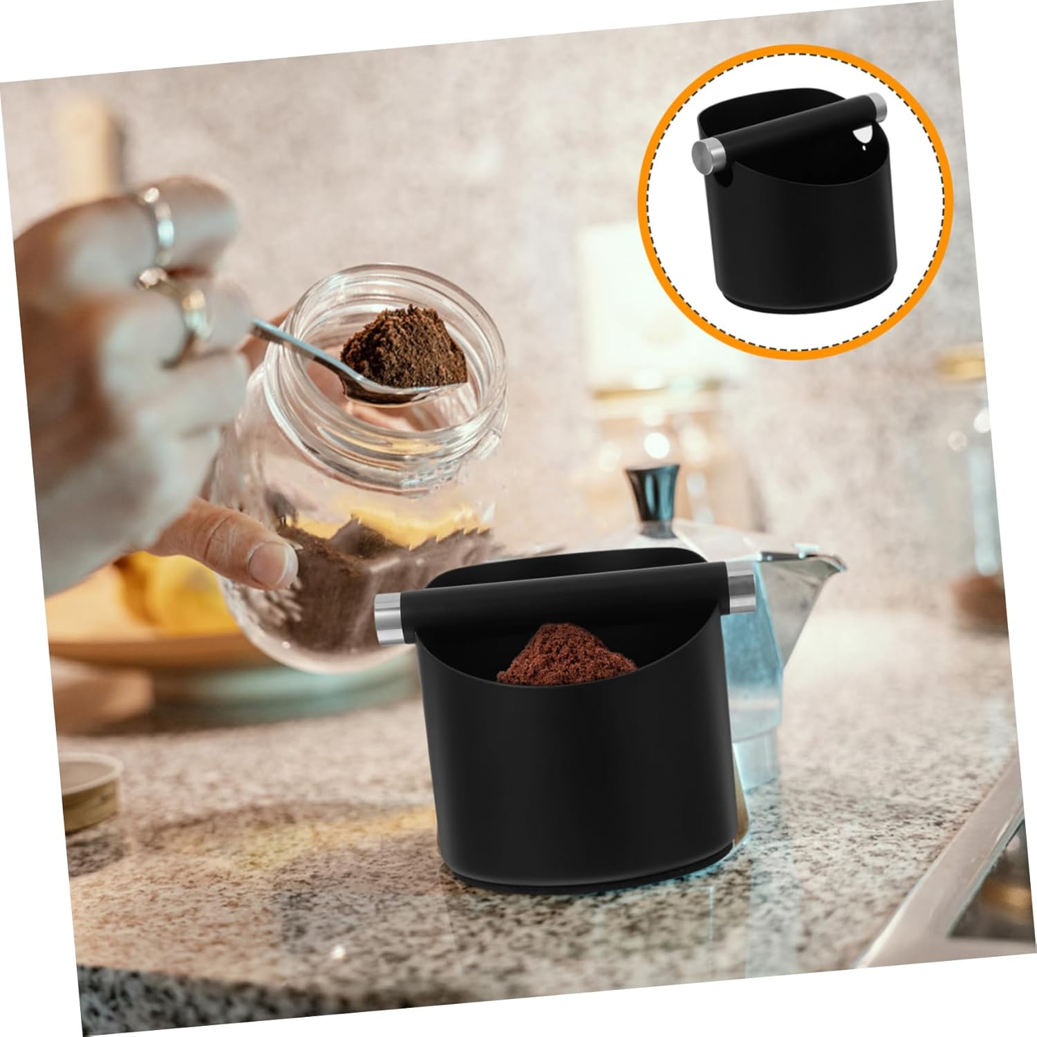 Coffee Knock Bin Easy to Clean Espresso Grounds Container for Coffee Shops Restaurants and Home Use Modern Design Ample Storage Space