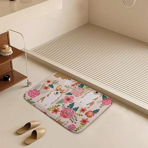 Miniatura 5 de apular Alfombras de baño con patrón de perros corgi, absorbentes, antideslizantes, suaves, lavables, para cocina, baño, entrada, accesorios de