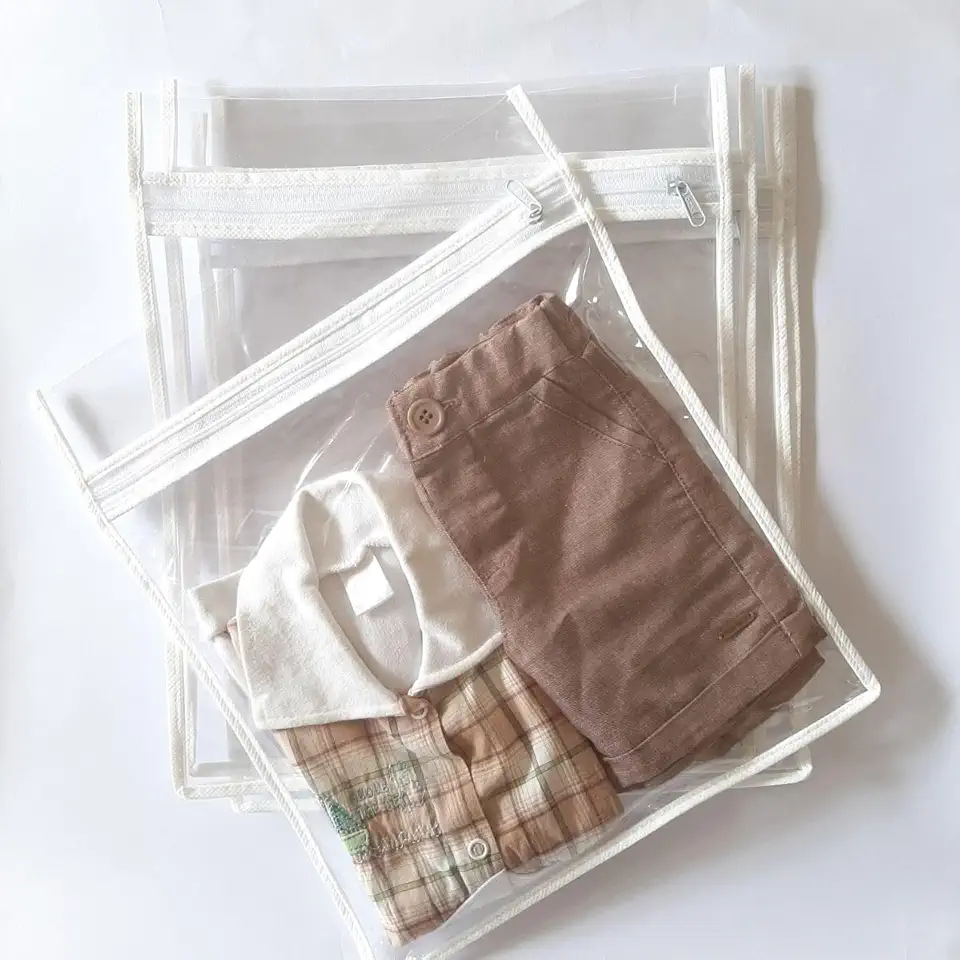 Kit 4 Saquinho Organizador mala maternidade e mala gestante viagem 27x33 (Branco)