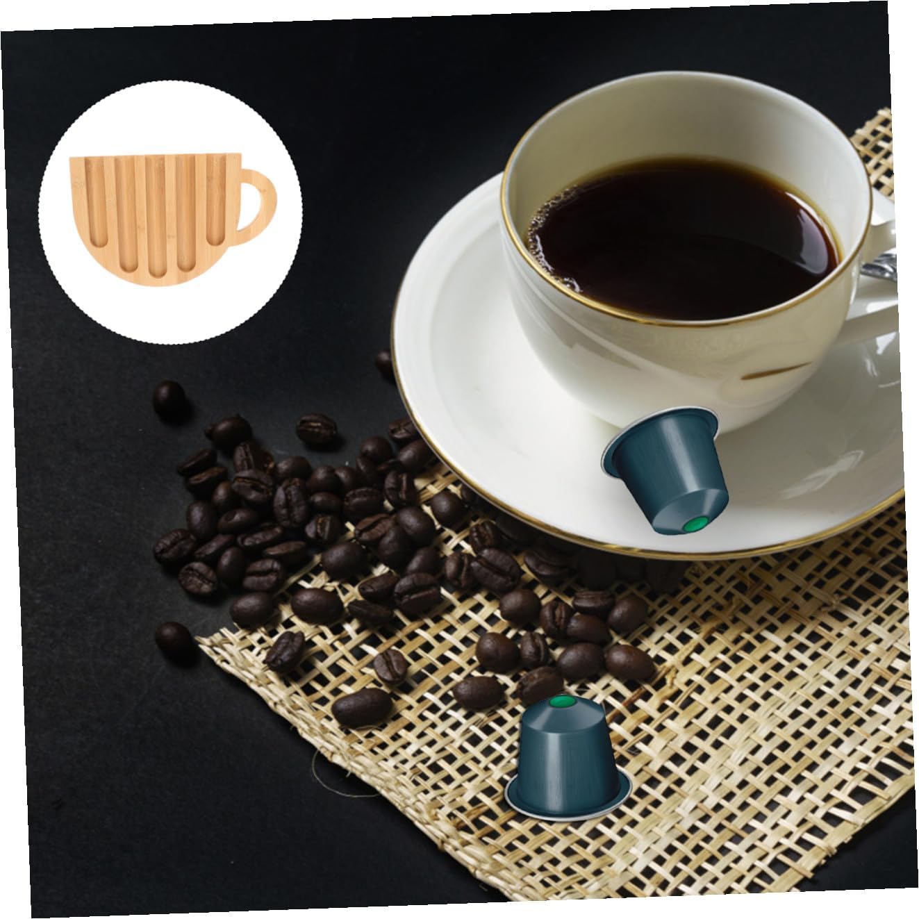 Cabilock Wooden Coffee Capsule Organizer Rack Vertical Storage Holder for Office and Home Coffee Stations Space Saving Display Stand Compatible with Espresso Machines Lovers