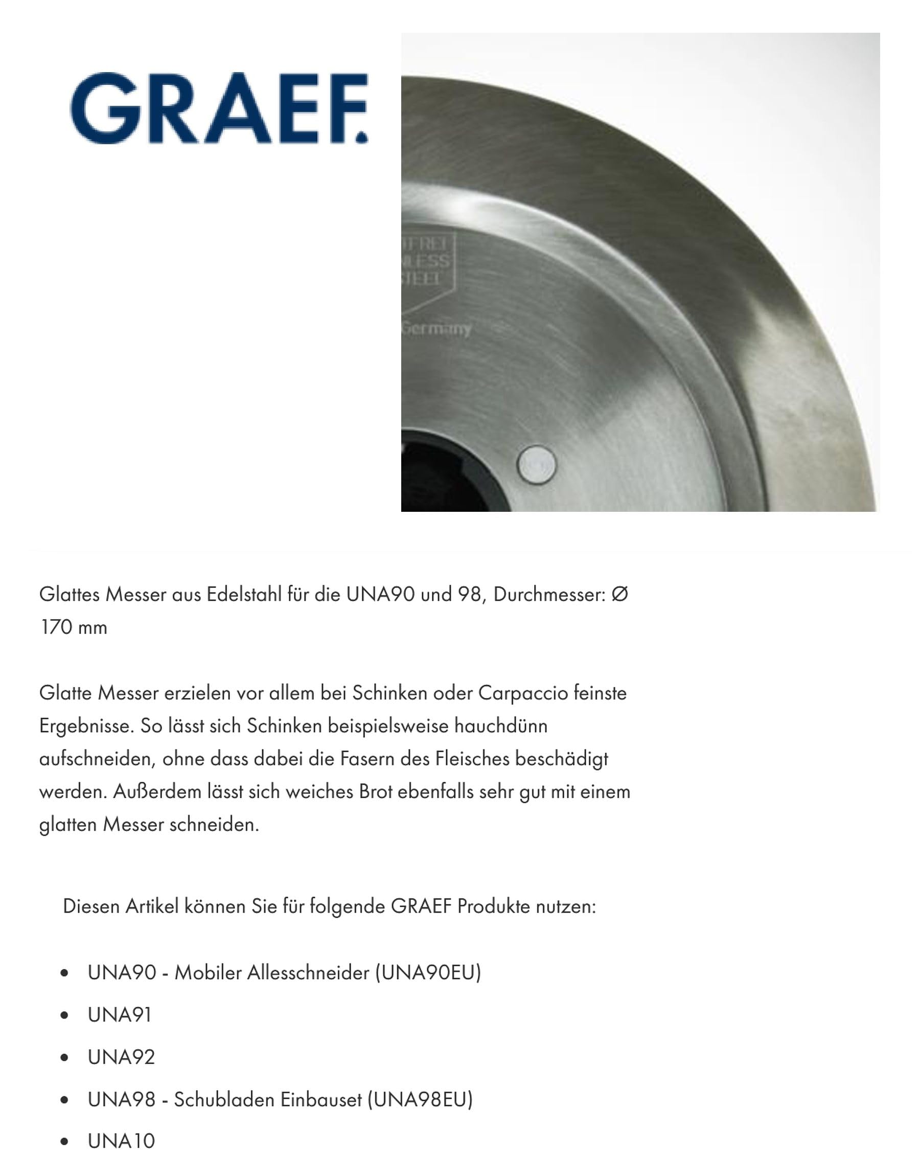 Graef Cuchilla Slicer Especial, Acero Inoxidable, Plata