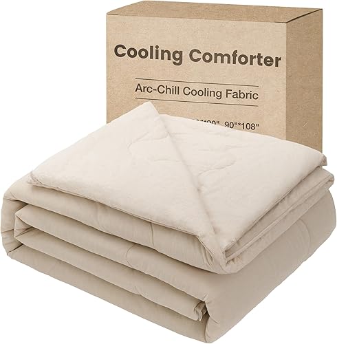 Miniatura 7 de Syalife Edredón refrescante tamaño King, edredón de verano refrescante y cálido con fibra de enfriamiento japonesa Q-Max 0.45, manta de algodón para