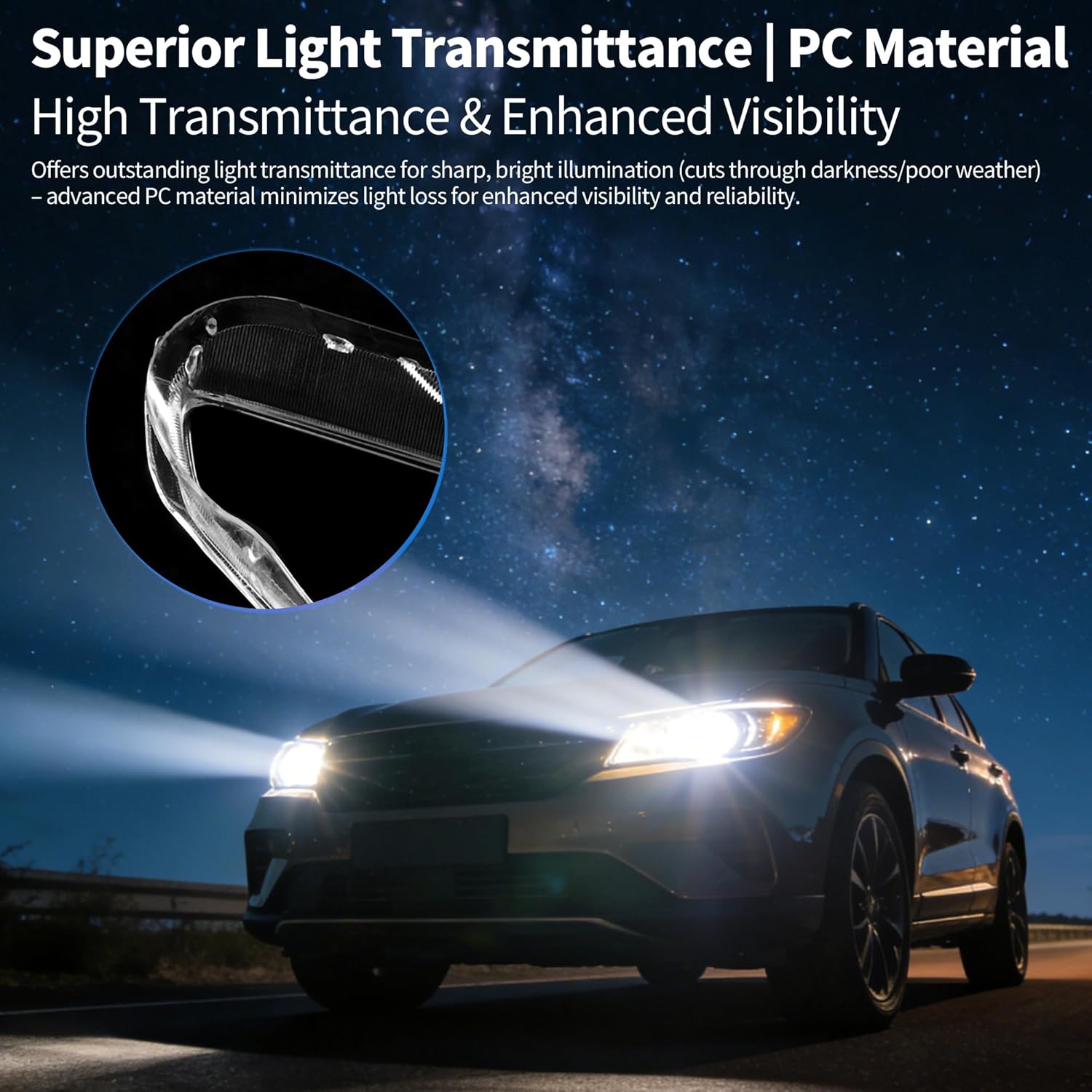 Headlight Lens Cover Headlight Headlamp Lense Clear Lens Cover for Ford Escape 2013-2016 Clear PC 1 Pcs Front Left Car