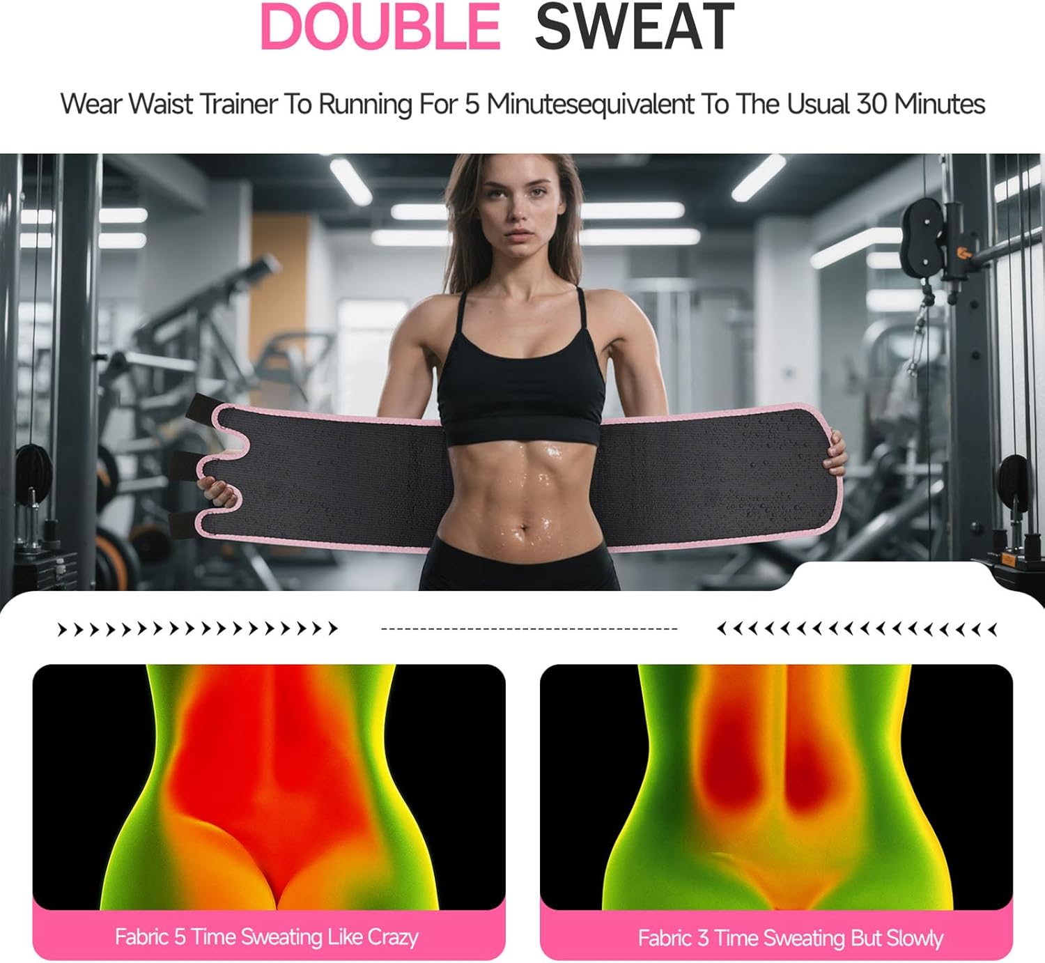 Waist Trainer for Women Men,Sweat Waist Trimmer Belt,Sweat Band for Stomach, Sweat Waist Trimmer For Women - Image 4