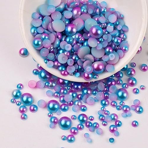 Miniatura 5 de Helonge Mitad perlas para manualidades, diamantes de imitación planos, perlas planas y redondas de media parte trasera plana, cuentas sueltas para