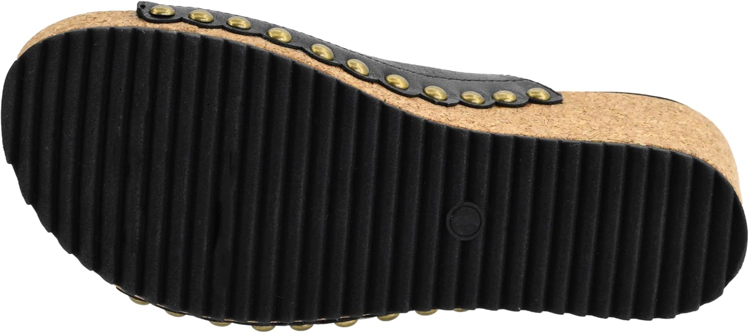 Corkys Footwear Womens Saddle Up Wedges - Featuring a Chic 2.5-Inch Heel, A Wide Strap Upper with Western Stitching and Elastic Gore, and Corkys Signature EVA Insoles