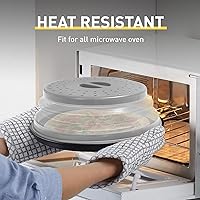 Vista 5 de Tapa antisalpicaduras plegable para microondas, tapa ventilada para microondas con orificio para gancho, protector contra salpicaduras para plato