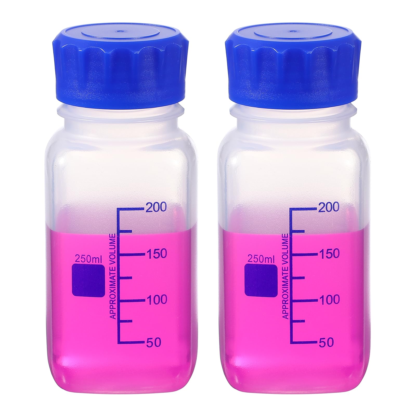 Bouteille graduée en plastique PP PATIKIL 250ml flacon de stockage liquide transparent carré