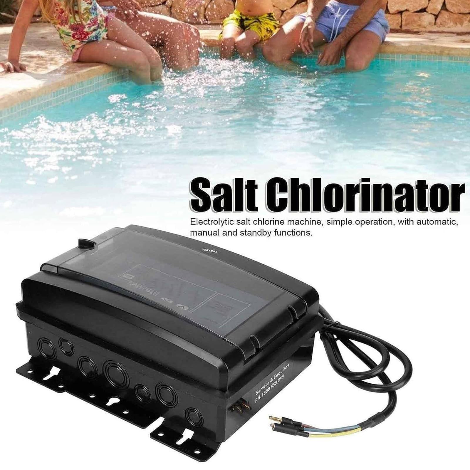 Generador de cloro salino para piscina y spa - Clorador electrolítico, equipo de tratamiento de agua de 30 g/h, accesorios de piscina para una cloración eficiente