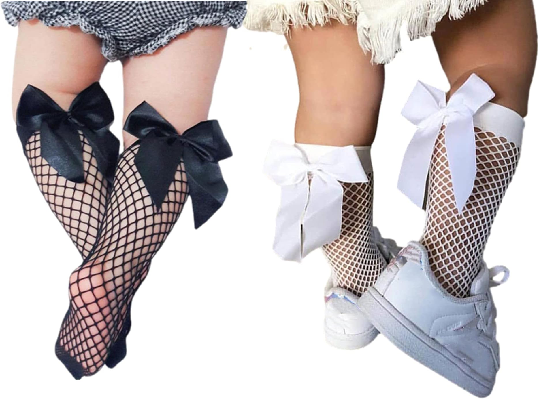 Toddler Kids Girls Fishnet Stockings Mesh Fancy Sock Glitter Tights Summer Dress Socks 2 Pairs