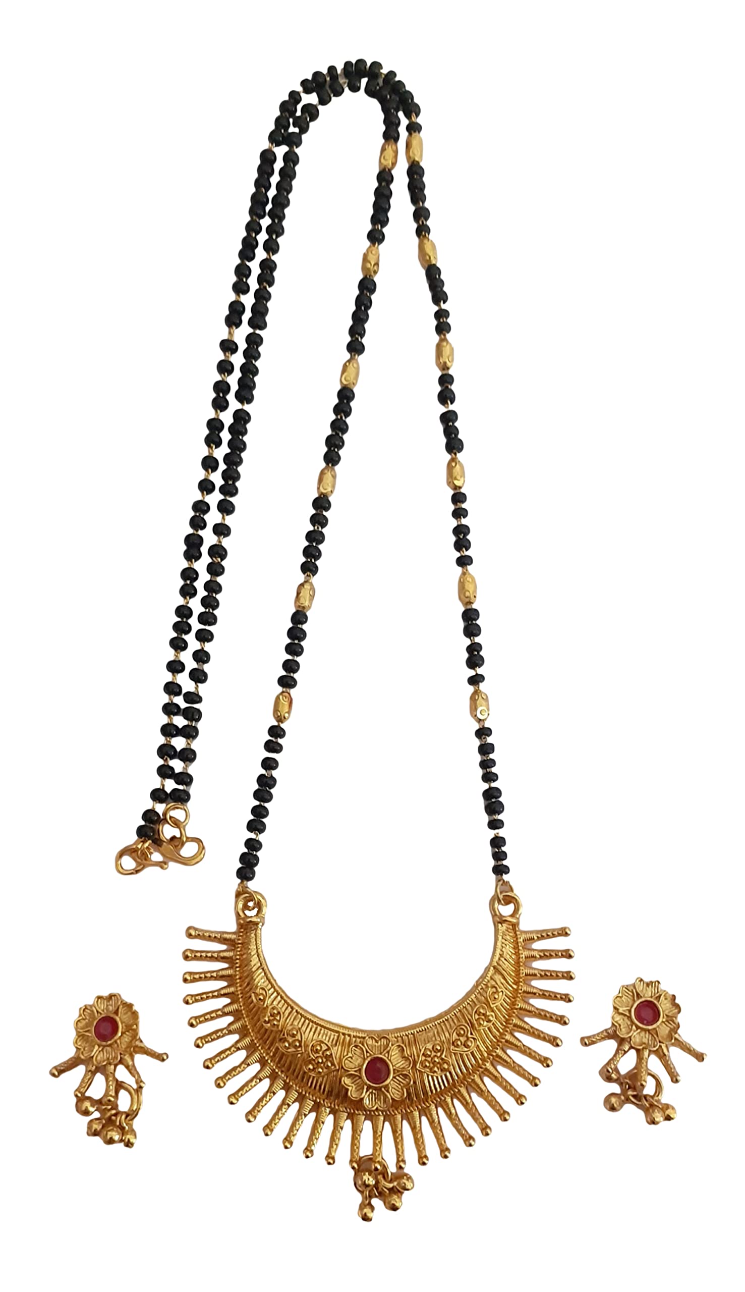 Bhanu diam Gold plated mangalsutra earring set