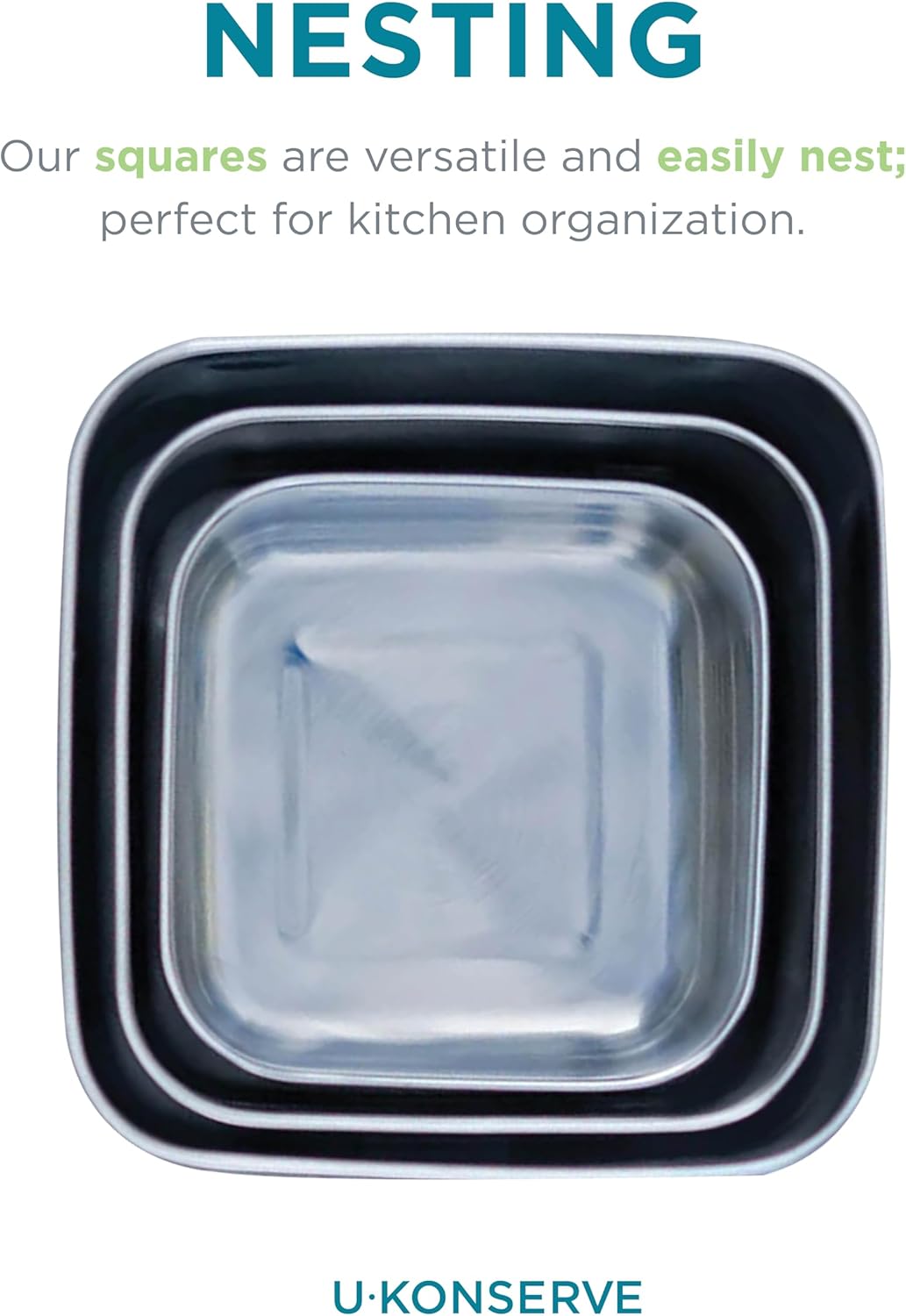 U Konserve Stainless Steel Nested Trio Food Storage Container Bento Box, Set of 3 (15, 30, & 50 oz), Leak Resistant, Silicone Lid, Dishwasher Safe, Plastic Free - Image 6