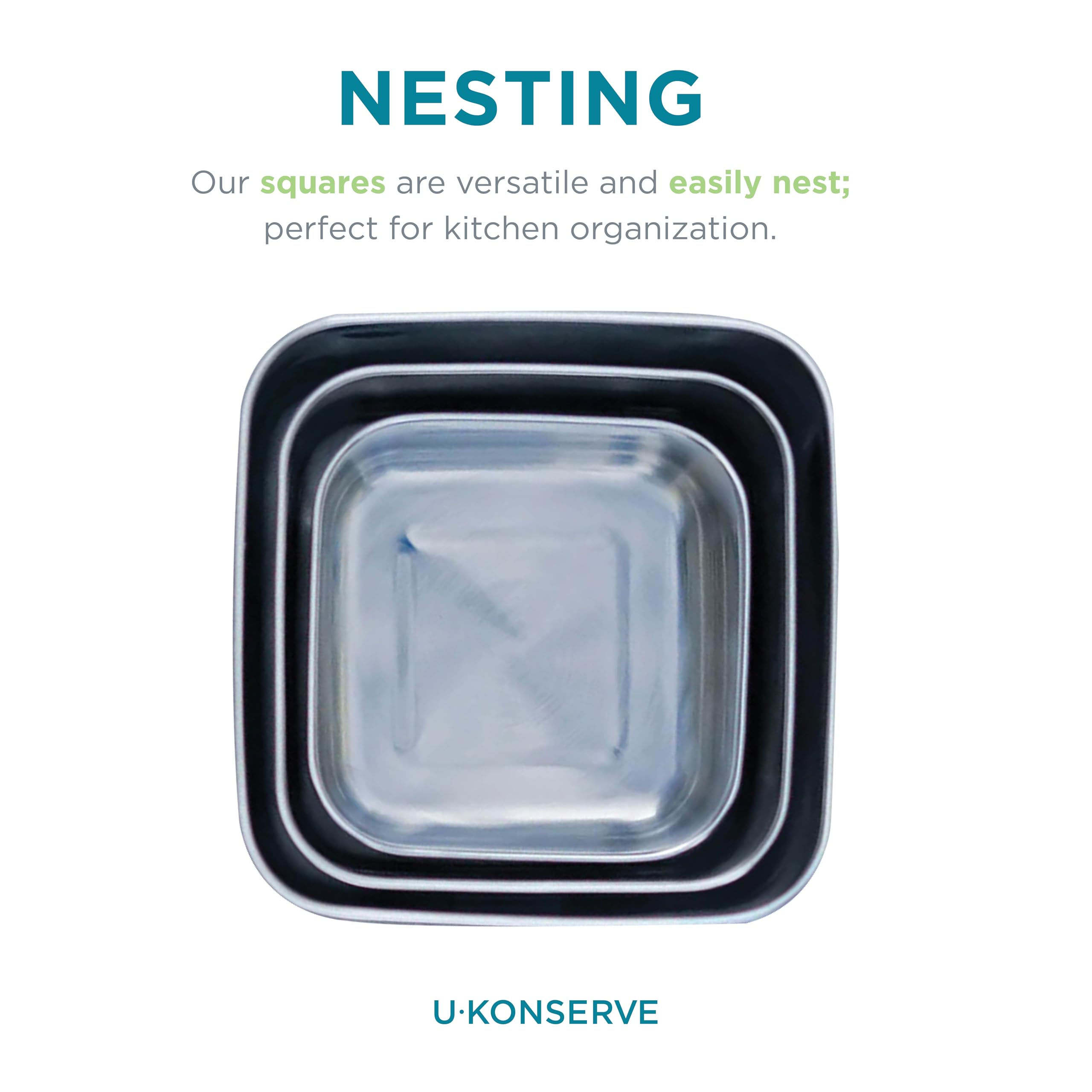 U-Konserve - Contenedores de almacenamiento de alimentos para almacenamiento de alimentos, trío de 425.2/850.5/1,417.5 g