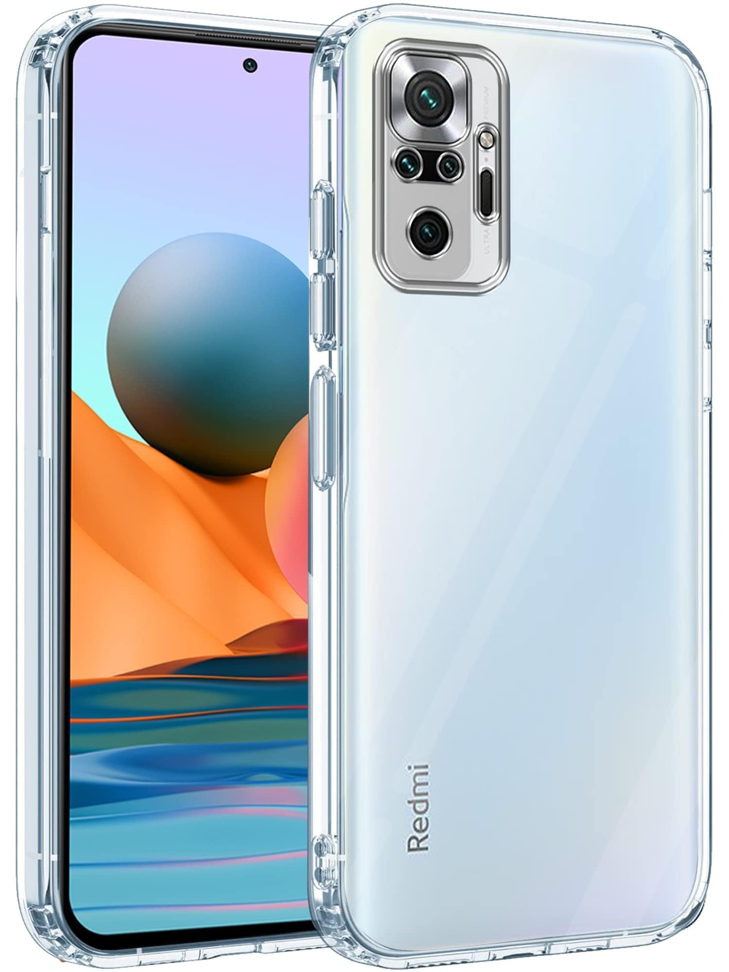 Jkobi Back Case Cover for Xiaomi Mi Redmi Note 10 Pro | 10 Pro Max (Silicone Clear Shockproof with Protection | Flexible and Soft | Transparent)
