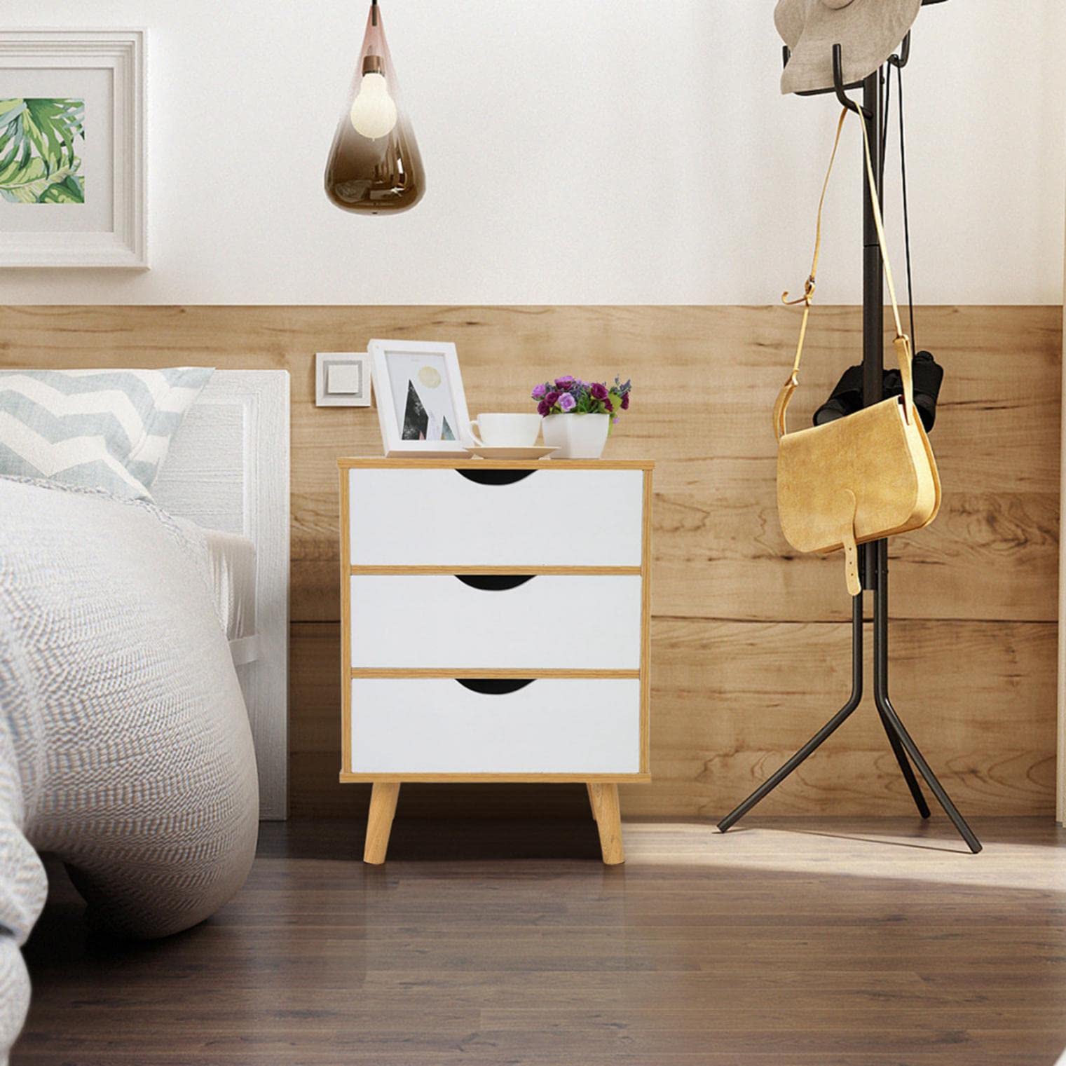 Buy Sanamity Bedside Table Light Wood Side Table Girls Nightstand