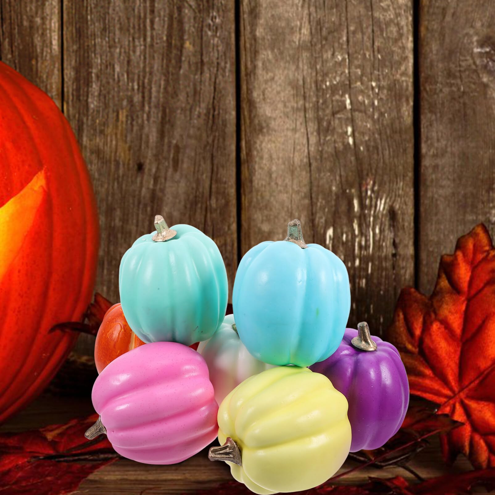 7pezzi Modelli Di Zucche Artificiali Per Decorazioni Di Halloween e Ringraziamento Per Centrotavola e Foto Creative Leggere e Resistenti Adatte Per Interni Ed Esterni
