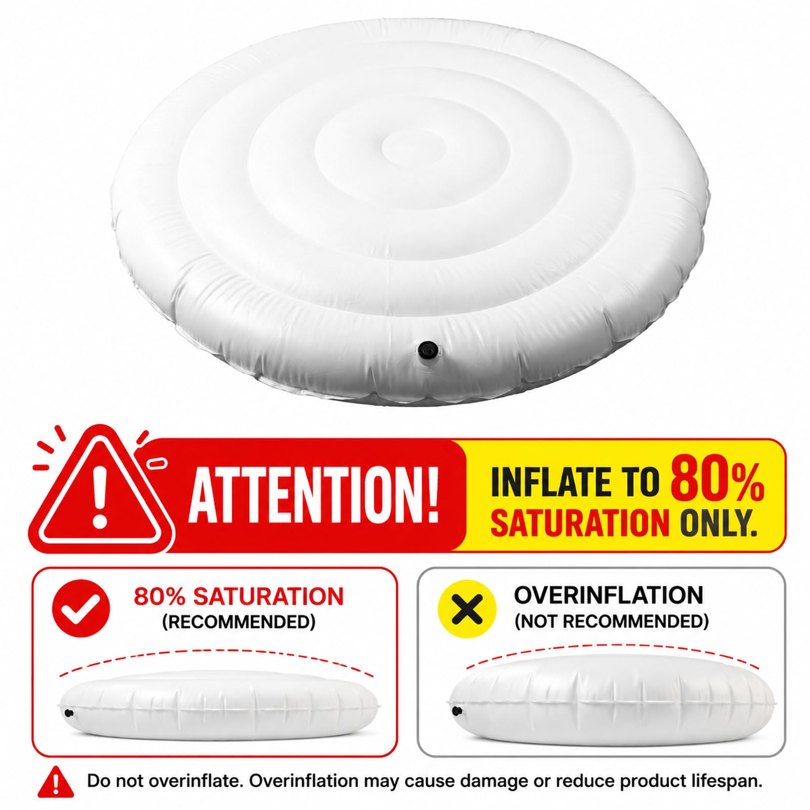 Couverture Gonflable de Spa, Couvercle Pliable à économie d'énergie, couvertures de Remplacement pour spas gonflables Ronds extérieurs