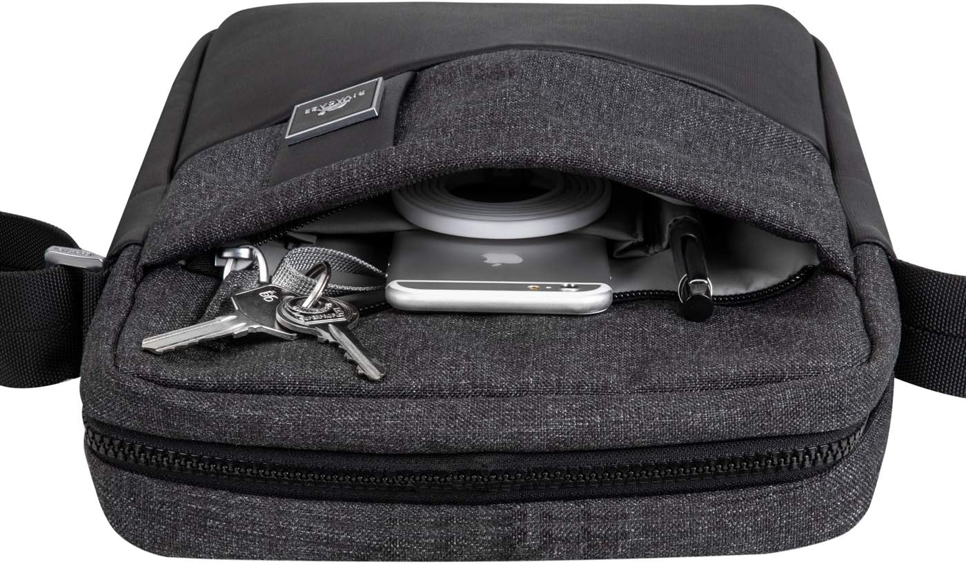 Rivacase 8811BLKMEL Lantau Melange ECO Crossbody Bag for 11 in. Tablets - Black