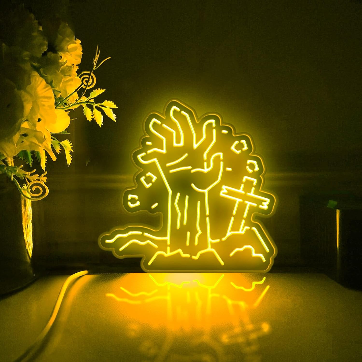 Ghost of The Living Dead Led Light Box, Buried Hand Wall Art Decor, Lighted Desktop Decoration (RGB Light, Small Size)