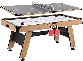 Rally and Roar 72 Inch Air Hockey Table with LED Scorer and Table Tennis Top