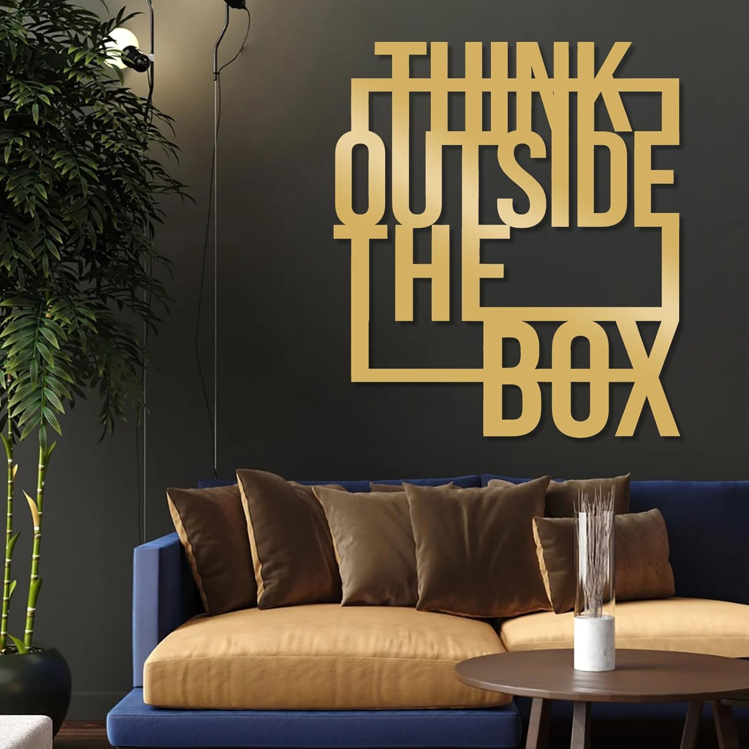Think Outside the Box Metal Wall Art, Metal Motivational