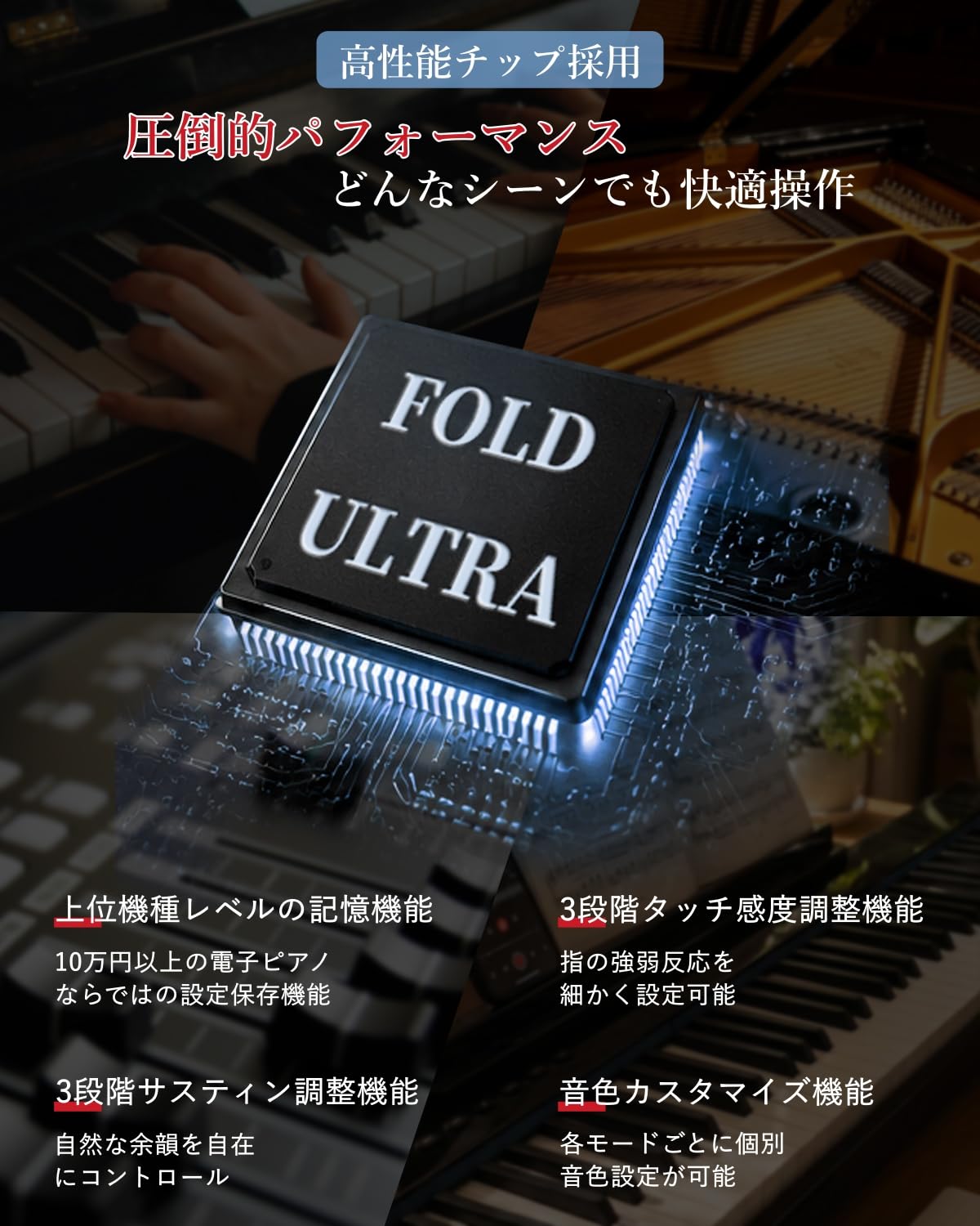 Amazon | 【ハンマーアクション搭載&折りたたみ式】Longeye 電子ピアノ