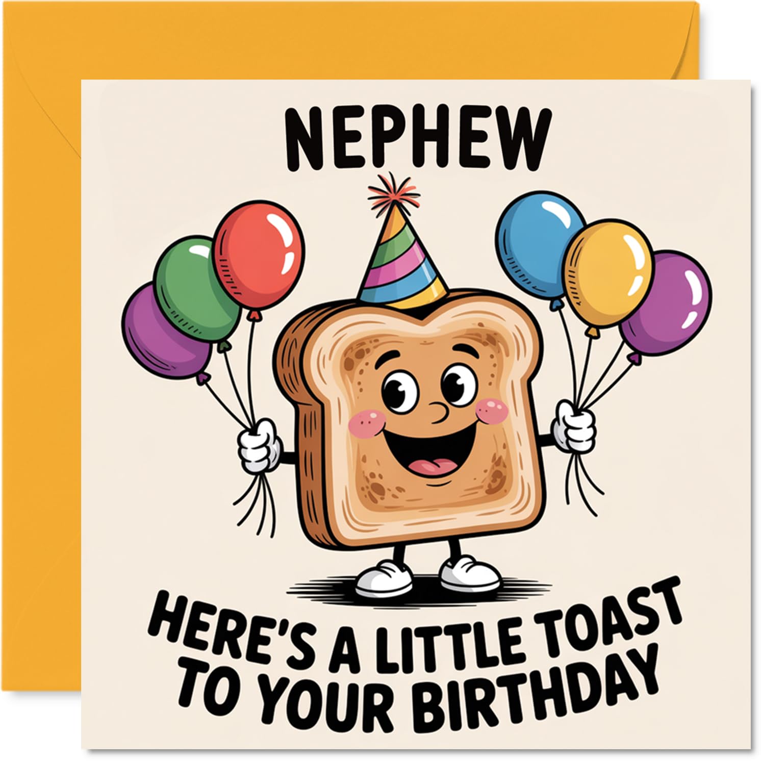Nephew Birthday Card - A Little Toast To You - Happy Birthday Card for Nephew from Auntie Uncle, 145mm A Little Toast To You Bday Greeting Cards