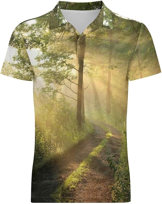 Amazon | [HIEVRO] ポロシャツ メンズ 半袖 星空柄 星柄