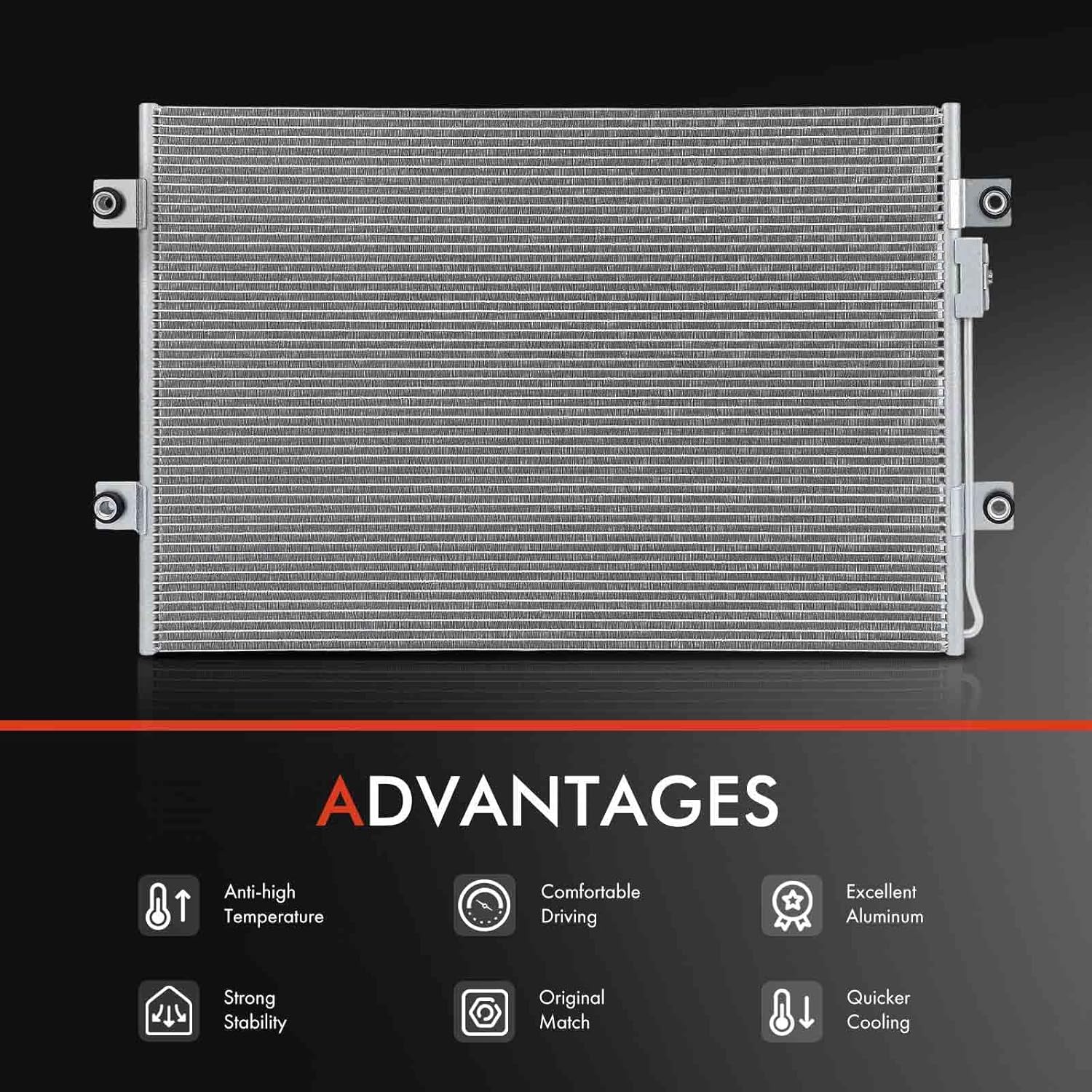 A-Premium Air Conditioning A/C Condenser Compatible with Freightliner 122SD 2013-2015 2019-2021, Cascadia 2008-2026, Coronado 2001 2006 2008 2010-2015 2020