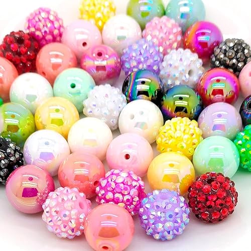 Miniatura 2 de Cuentas de diamantes de imitación de colores redondas espaciadoras para joyería, pulsera, collar, bolígrafo, bolsa, cadena, suministros de