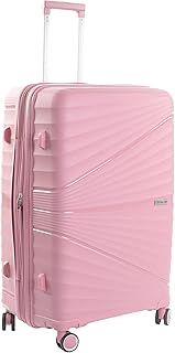 كروسلاند شنطة سفر بعجلات متوسطة الحجم غير قابلة للكسر مع قفل تي اس ايه و4 عجلات دوارة صامتة وسوستة مزدوجة للتوسيع 24 انش بولي بروبيلين PP زهري