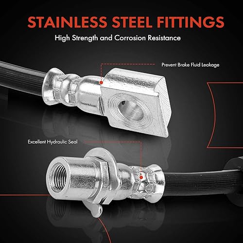 Miniatura 4 de A-Premium Manguera hidráulica de freno delantero compatible con modelos Ford y Lincoln seleccionados - Expedition/Navigator 2007 2008 2009 2010