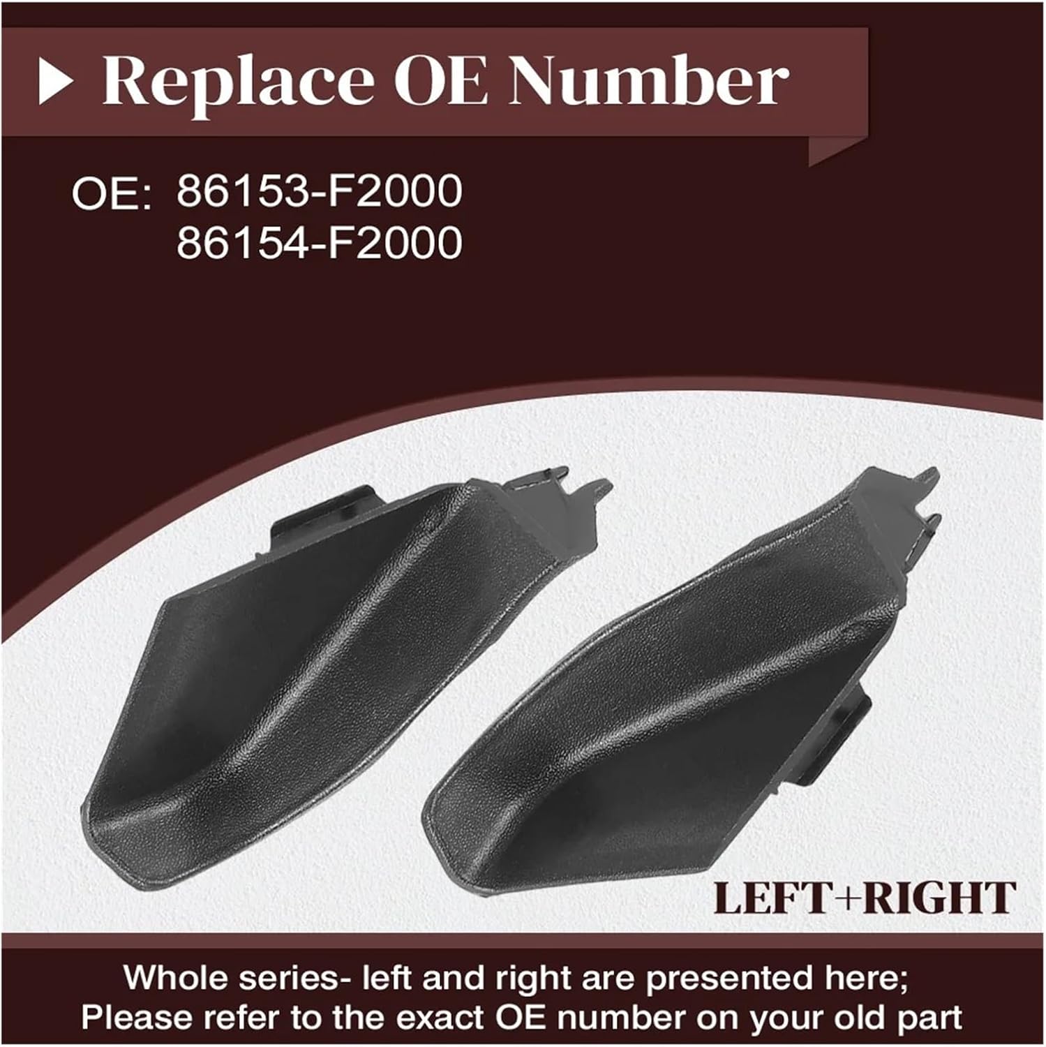 Wiper Side Cowl Cover Trim Panel for Hyundai for Elantra Sedan 2017 2018 2019 2020 Cowl Extension Cover Trim 86153-F2000 86154-F2000 86154F2000 86153F2000